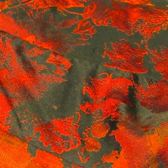 ❣️Gorgeous Black Copper Burgundy Satin Floral Shorts - LJ - Picture 3 of 5